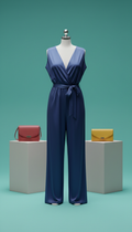 Midnight Indigo Satin Jumpsuit