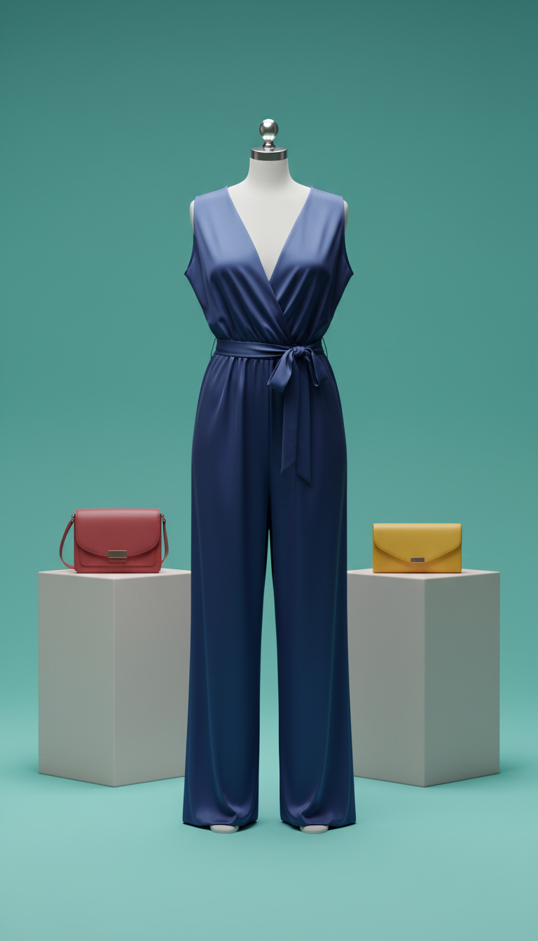 Midnight Indigo Satin Jumpsuit