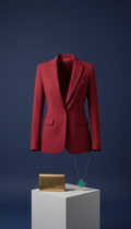 Crimson Crepe Power Blazer