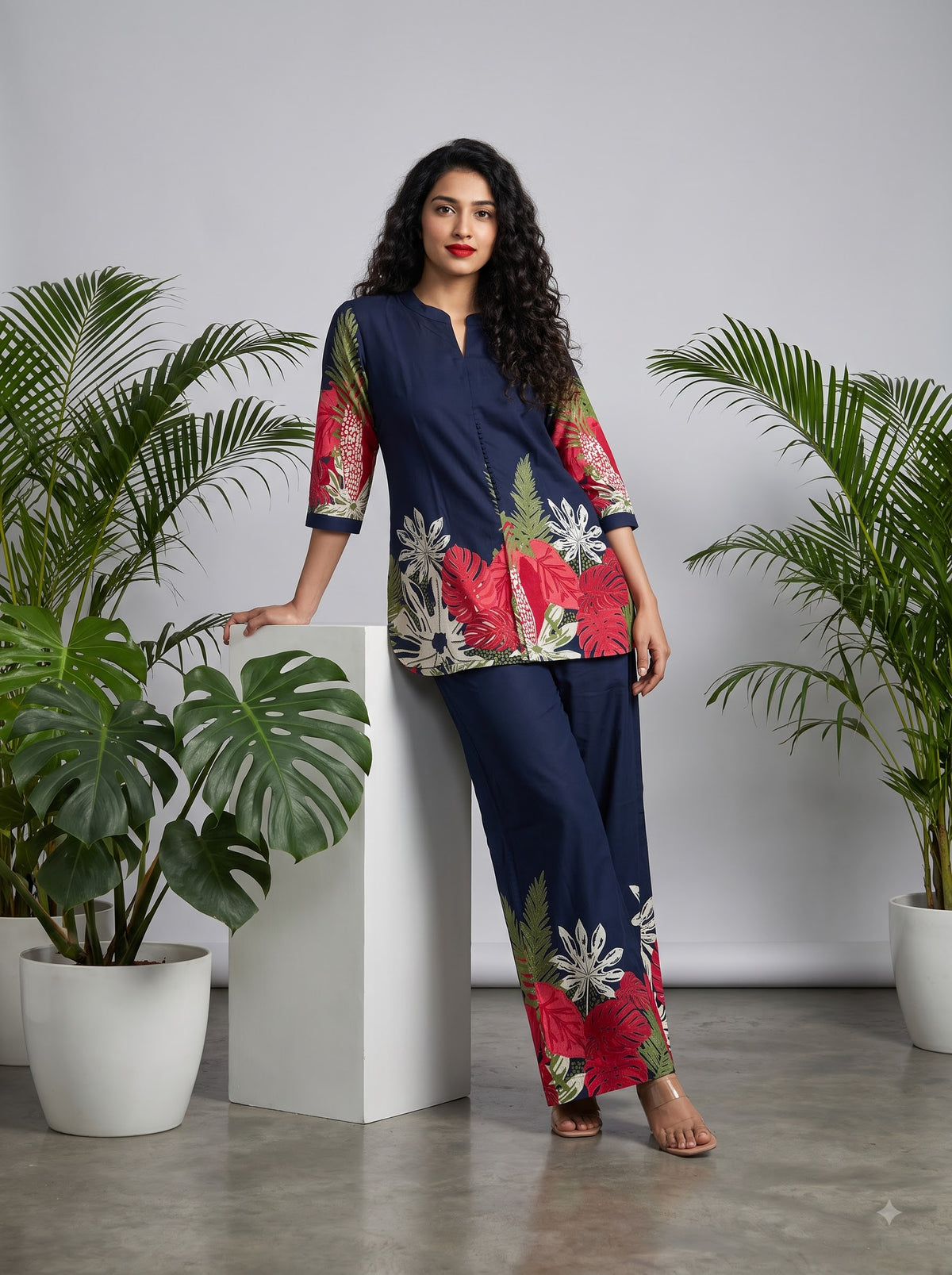 Blue colour Floral Co-ord Sets